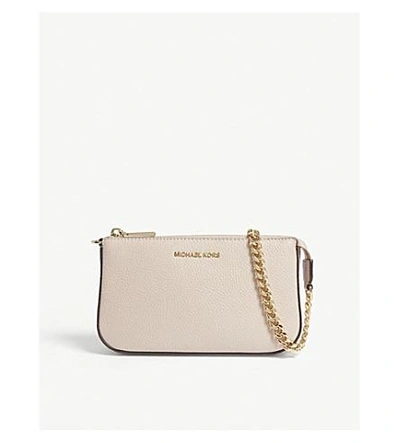 Michael Michael Kors Textured Leather Chain Wallet In Soft Pink