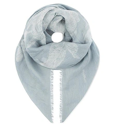 Max Mara Dama Modal And Linen-blend Scarf In Light Blue