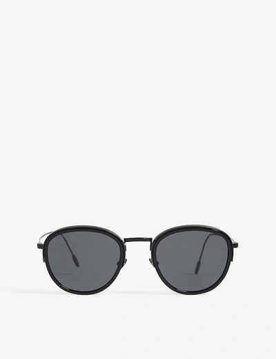 Emporio Armani Ar6068 Round-frame Sunglasses In Black