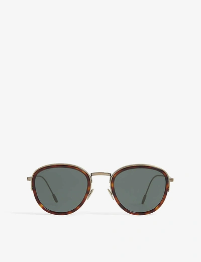 Emporio Armani Ar6068 Round-frame Sunglasses In Havana