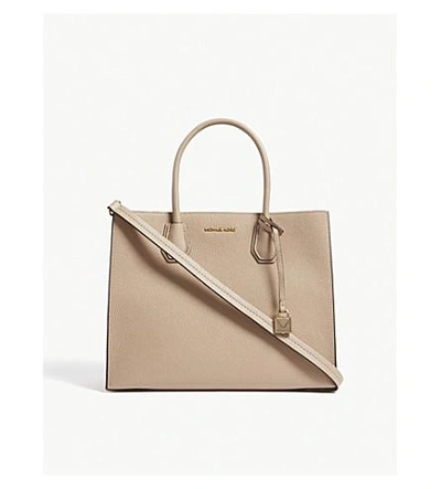 Michael Michael Kors Mercer Large Grained Leather Tote Bag In Oyster