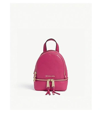 Michael Michael Kors Rhea Extra-small Leather Backpack In Ultra Pink