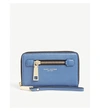 Marc Jacobs Gotham City Grained Leather Wrist Wallet In Vintage Blue