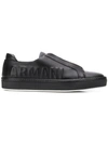 Giorgio Armani Men's Logo-embossed Slip-on Low-top Sneakers, Black