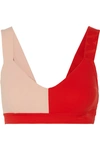 Vaara Elsa Two-tone Stretch Sports Bra In Red