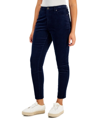 Style & Co Petite Mid-rise Curvy Corduroy Skinny Jeans, Created For Macy's  In Industrial Blue | ModeSens