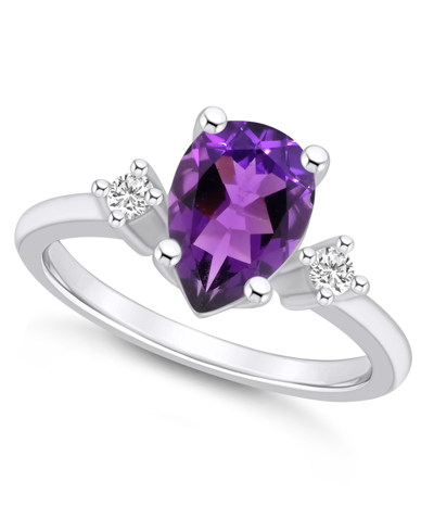 Macy's Amethyst And Diamond Ring (1-3/4 Ct.t.w And 1/10 Ct.t.w) 14k White Gold