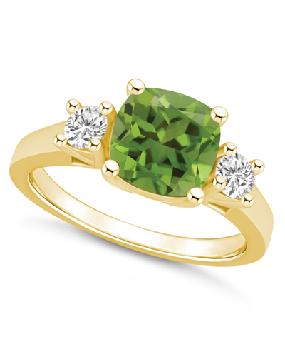 Macy's Peridot (2-3/8 Ct. T.w.) And Diamond (1/3 Ct. T.w.) Ring In 14k Yellow Gold