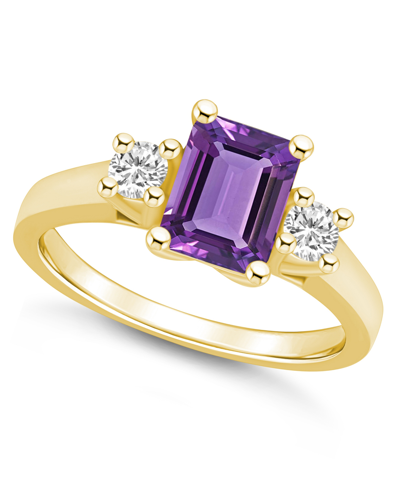 Macy's Amethyst And Diamond Ring (1-5/8 Ct.t.w And 1/4 Ct.t.w) 14k Yellow Gold