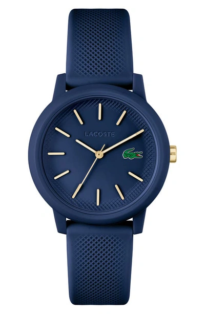 Lacoste Women's L.12.12 Navy Silicone Strap Watch 36mm Women's Shoes