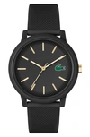 Lacoste Men's L.12.12 Black Silicone Strap Watch 42mm