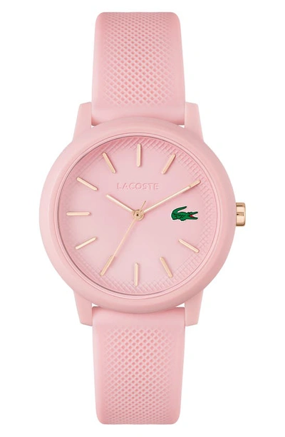 Lacoste Women's L.12.12 Pink Silicone Strap Watch 36mm