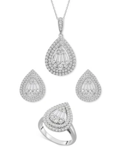 Wrapped In Love Double Halo Pear Cluster Jewelry Collection In 14k White Gold Created For Macys In Yellow Gold