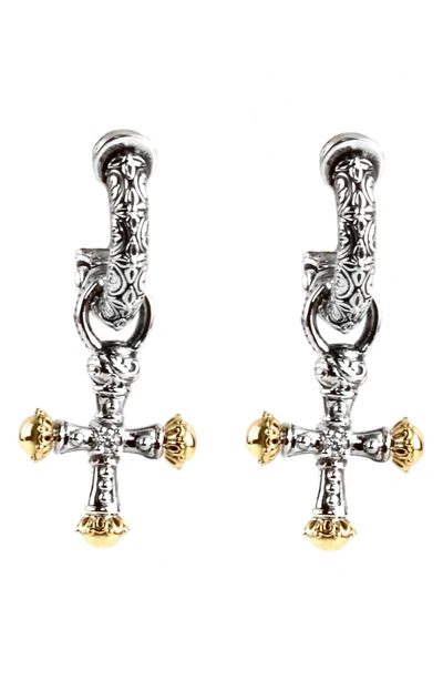 Konstantino Cross Drop Earrings In Silver/ Gold