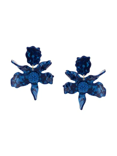 Lele Sadoughi Crystal Clip-on Drop Earrings In Navy