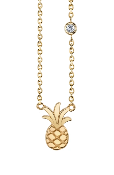 Shy By Se Pineapple Diamond Pendant Necklace In Gold