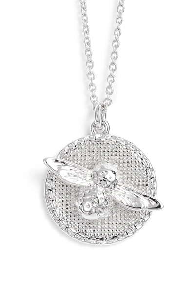 Olivia Burton Bee Pendant Necklace In Silver