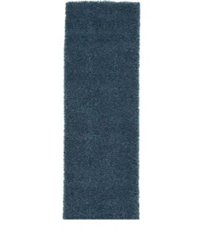 Long Street Looms Cali Shag Cal01 Area Rug Collection In Navy