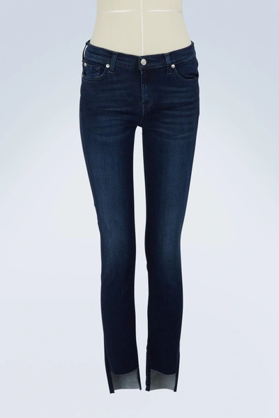 7 For All Mankind The Skinny Crop High-waisted Jeans In Luxe Primary Blue