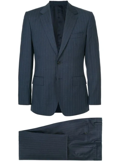 Gieves & Hawkes Two Piece Pinstripe Suit In Blue