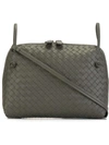 Bottega Veneta Nodini Small Intrecciato Leather Cross-body Bag In Grey