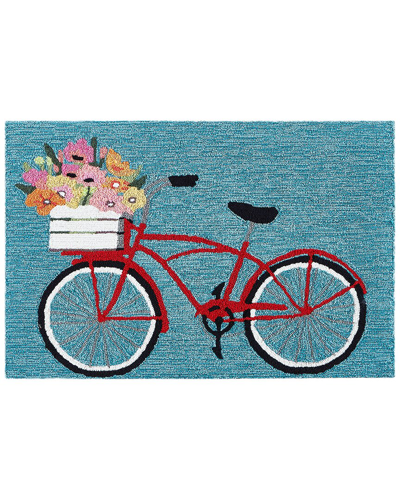 Liora Manne Frontporch Bike Ride Blue Doormat