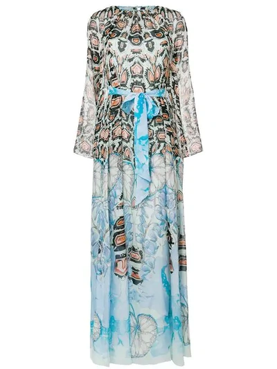 Temperley London Printed Bow Dress In Blue