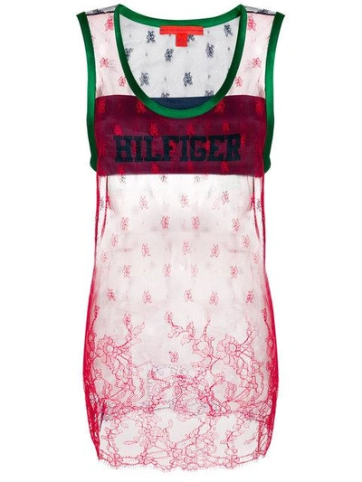 Tommy Hilfiger Mesh Tank Top In Red