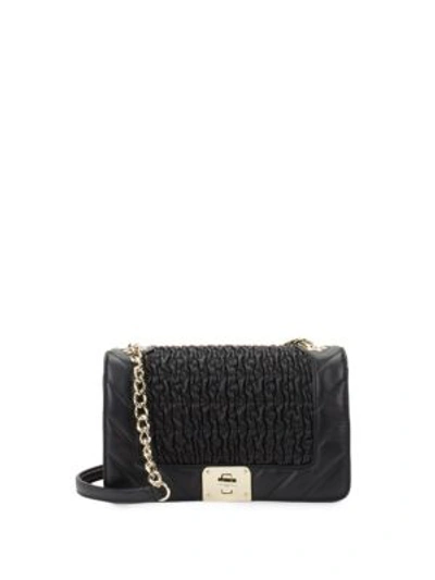 Karl Lagerfeld Lara Quilted Leather Shoulder Bag In Black Quilted