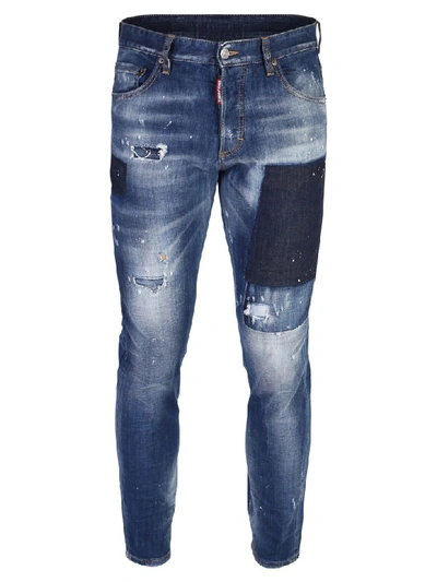 Dsquared2 Delavé Skinny Jean In Dark Wash