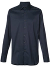 Prada Classic Stretch Shirt In Navy