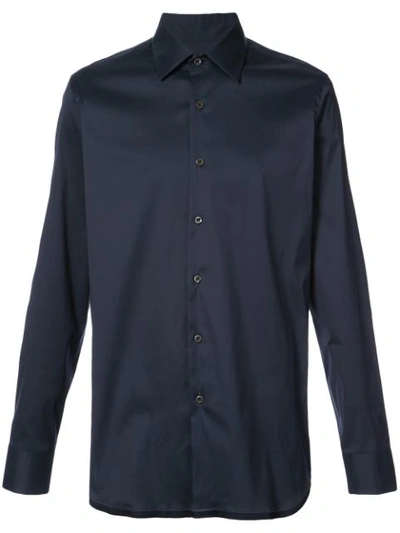 Prada Classic Stretch Shirt In Navy