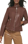 Levi's Faux-leather Moto Racer Jacket In Chocolate Brown