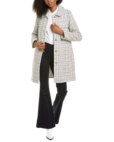 Laundry By Shelli Segal Women's Club Collar Tweed Coat In White
