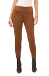 Vince Camuto Wide-waistband Pull-on Leggings In Brown