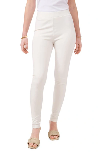 Vince Camuto Wide-waistband Ponte-knit Leggings In Vanilla