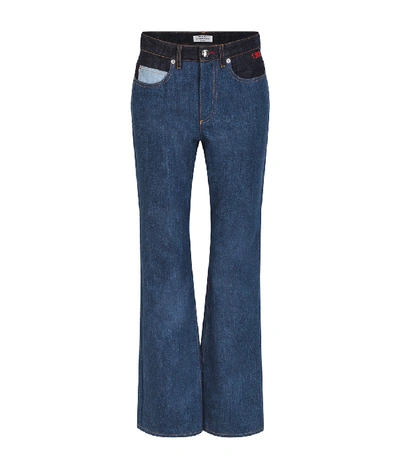 Sonia Rykiel Mixed Patch Jeans In Blue
