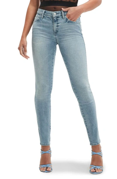 Guess 1981 High Waist Ankle Skinny Jeans In Zircon Blue