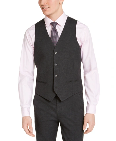 Alfani Men's Classic-fit Stretch Solid Suit Vest, Created For Macy's In Charcoal