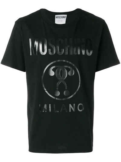 Moschino Vinyl Print T-shirt In Black