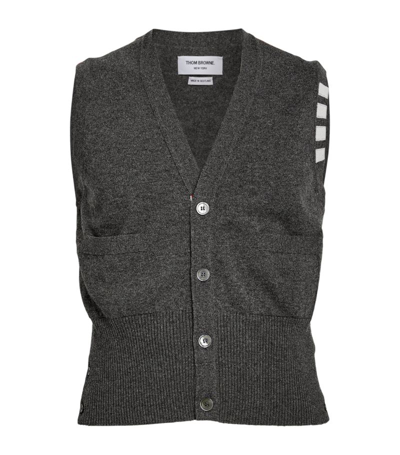 Thom Browne Cashmere Sweater Vest In Med Grey