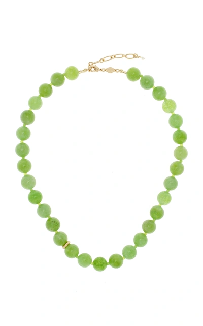 Anni Lu Green Bowl Quartz & 18kt Gold-plated Necklace In Green Multi