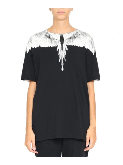 Marcelo Burlon County Of Milan Bicolor Wing Cotton T-shirt In White