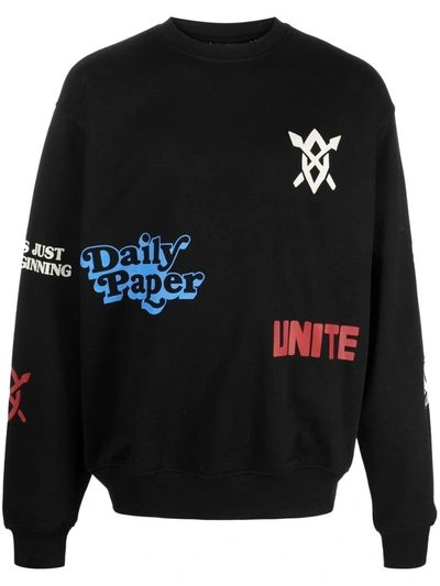 Daily Paper Slogan Logo-print Sweatshirt In Black