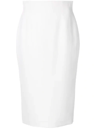 Alexander Mcqueen Classic Pencil Skirt - White