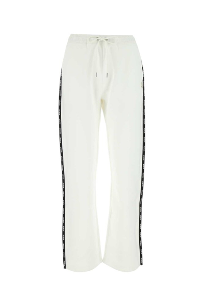 Moncler Logo Trim Trackpants In White