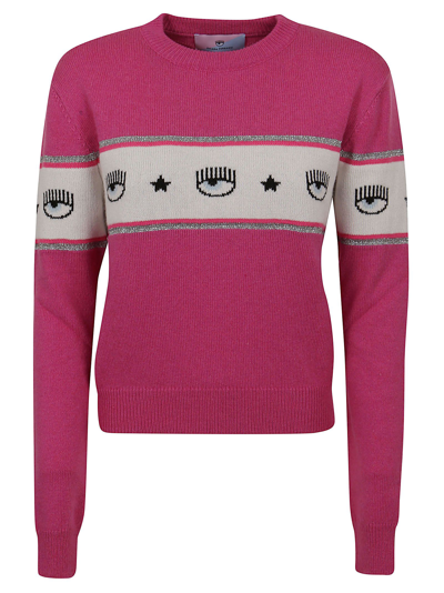 Chiara Ferragni Maxilogomania Jumper In Purple