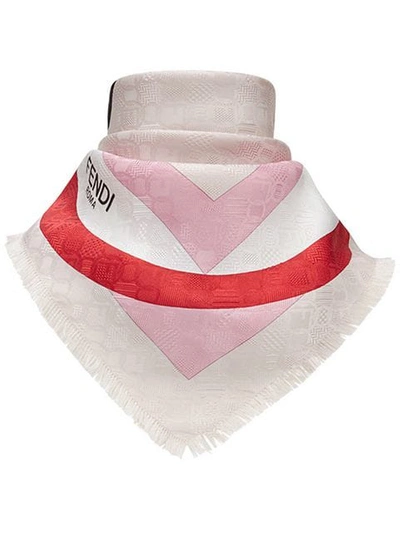 Fendi Geometric Logo Square Scarf In Multicolour