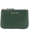 Comme Des Garçons Logo-print Zipped Wallet In Green
