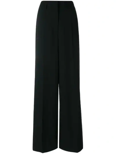 Lanvin Wool And Silk-blend Twill Wide-leg Pants In Black